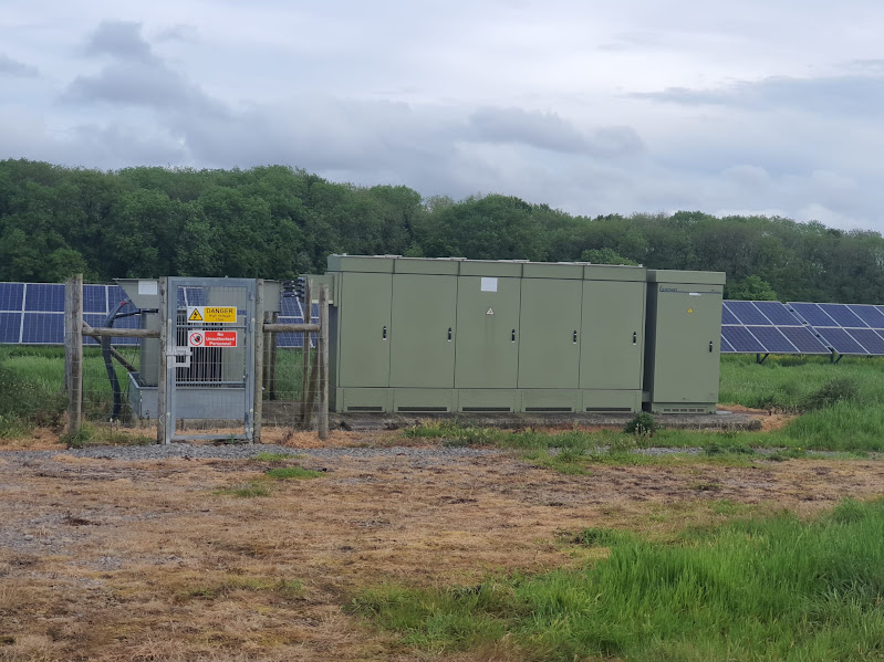 Solar infrastructure associated with a solar farm